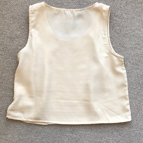 QUINN BEADED TAN CROP TANK TOP SIZE MEDIUM - Picture 4 of 4